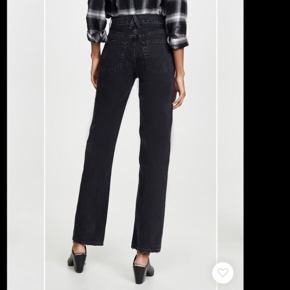 Slvrlake London Straight Black Jeans Long Gone Wash Size 25 - Picture 7 of 14